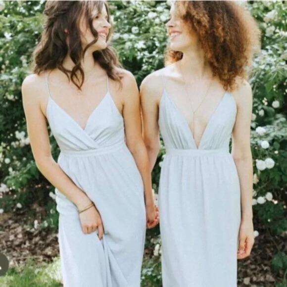 PARK & FIFTH Dove Grey Dress Maxi Wedding Guest 10 - Picture 2 of 15